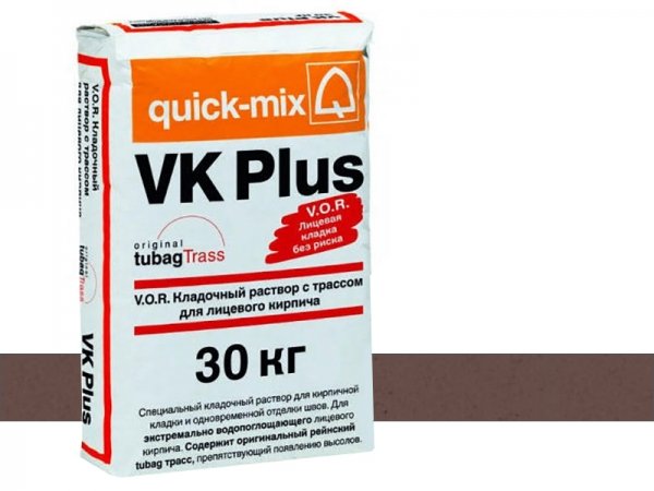 Купить цветной кладочный раствор Quick-mix VK plus - F-темно-коричневый арт. 72106 (30 кг) в Москве