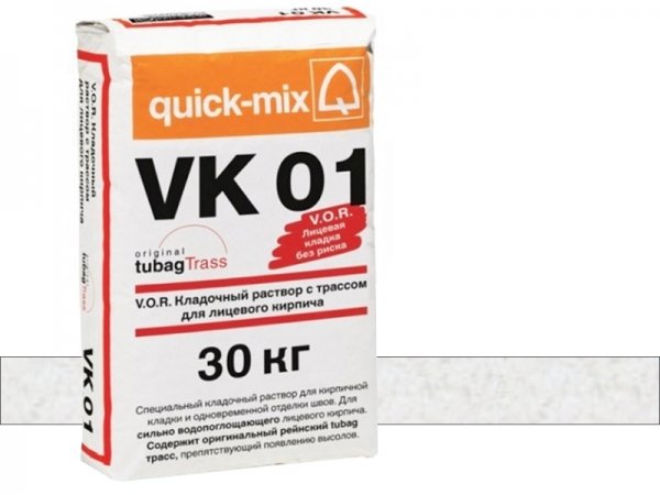 Купить цветной кладочный раствор Quick-mix VK 01 - A-алебастрово-белый арт. 72131 (30 кг) в Москве