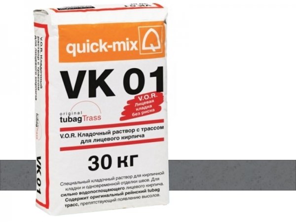 Купить цветной кладочный раствор Quick-mix VK 01 - E-антрацитово-серый арт. 72135 (30 кг) в Москве