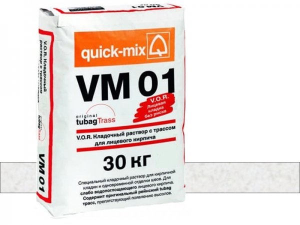 Купить цветной кладочный раствор Quick-mix VM 01 - A-алебастрово-белый арт. 72161 (30 кг) в Москве