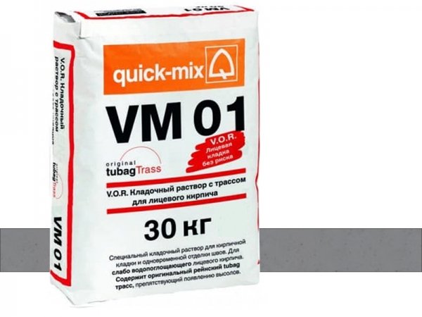 Купить цветной кладочный раствор Quick-mix VM 01 - D-графитово-серый арт. 72164 (30 кг) в Москве