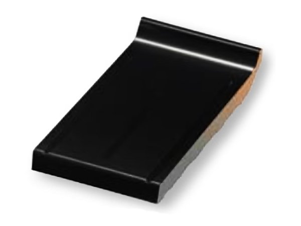 Клинкерный отлив завершающий с канавкой Wienerberger black shine glazed, 105x215x30 мм