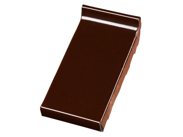 Клинкерный отлив Wienerberger dark brown shine glazed, 105x215x30 мм