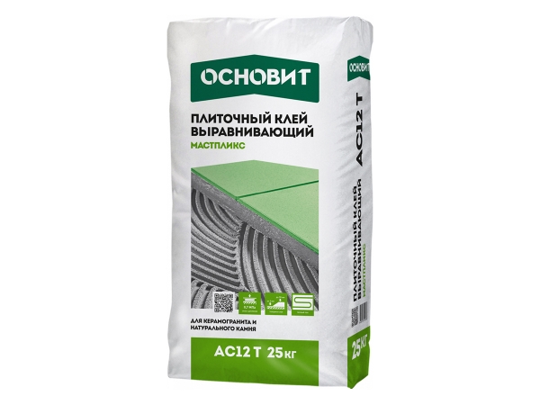 Купить плиточный клей выравнивающий ОСНОВИТ МАСТПЛИКС AC12 T для керамогранита и камня в Москве