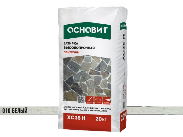 Купить высокопрочную затирку ОСНОВИТ ПЛИТСЭЙВ XC35 Н (010 белый) 20 кг для широких швов в Москве