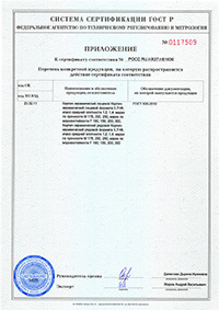Кирпич лицевой, рядовой 0,7 NF. Приложение к сертификату соответствия № РОСС RU.HX37.H01839