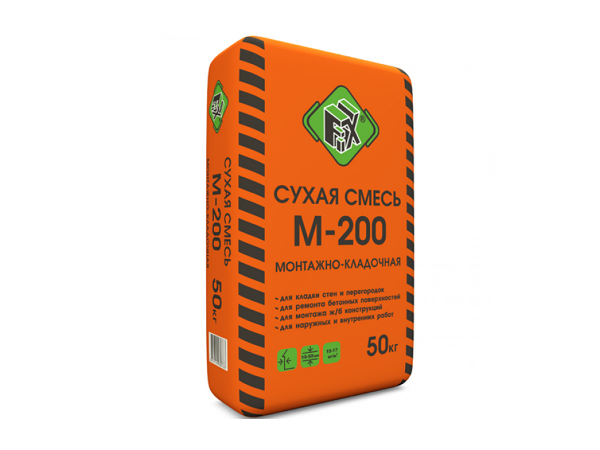 Купить сухую монтажно-кладочную смесь Fix М-200 (50 кг) в Москве