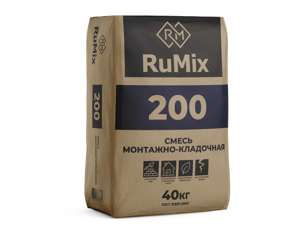 Купить сухую кладочную смесь RuMix М-200 (40 кг) в Москве