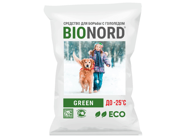 Купить противогололедный реагент УЗПМ BIONORD GREEN (23 кг) в Москве