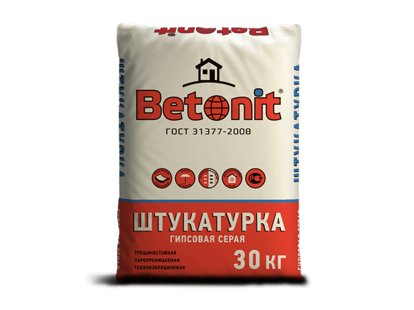Штукатурка гипсовая серая Betonit М-150 ГОСТ ручного нанесения, 30 кг в Москве