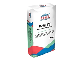 Белая клеевая смесь Perel White (0317) для керамической плитки, мрамора и камня