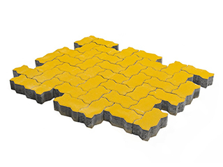 Тротуарная плитка Braer Волна Желтый h=80 мм