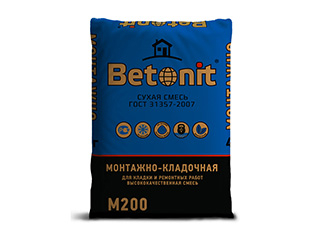 Купить сухую монтажно-кладочную смесь Betonit М-200 ГОСТ (40 кг)в Москве